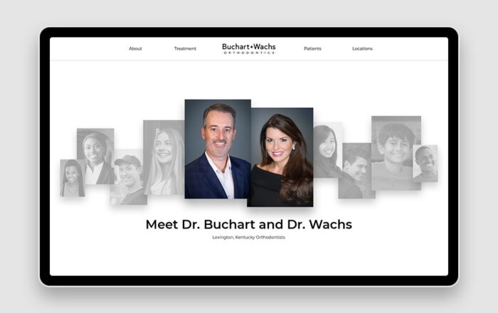 Buchart Wachs home page design on table