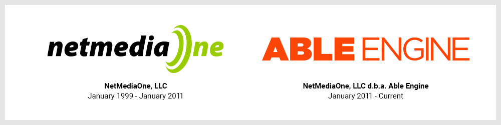 NetMediaOne Logo Beside Able Engine Logo